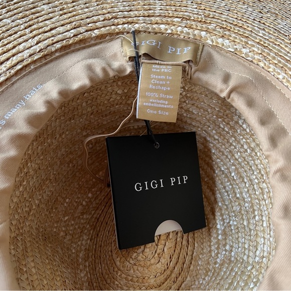New Gigi Pip The Isla straw Fedora hat in Natural One size - Picture 6 of 7